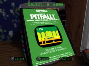 Podemos ver o cartucho e caixa do jogo escolhido como um modelo 3D fiel ao original, para além de ler uma adaptação do manual de instruções